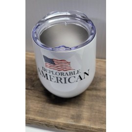 TRUMP 2024 WINE TUMBLER DEPLORABLE AMERICAN ANTI DEMOCRAT MAGA