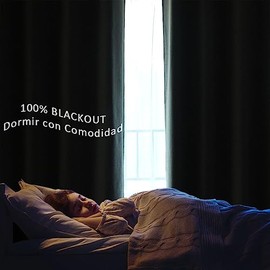 GRALI Cortina Blackout Corta, Tela para Ventanas Extraancha con Ojales Superior, Térmica Aislante en Recámara, Beige, 254 X 160 CM, 1 Hoja