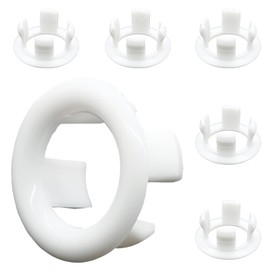 Cionyce 6 Pcs Sink Overflow Ring, Bathroom Sink Overflow Cover Easy Installation Universal Fit Hole Insert Cap for Standard Drain Openings, Decorative Protection Guard (White)