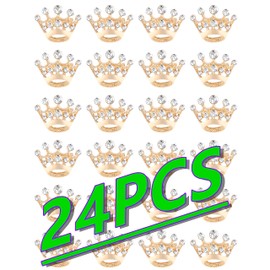 Lot of small crown brooch pins for women men set fashion elegant noble golden silver crown brooches pin for women's ladies brooches bulk (24PCS-gold)