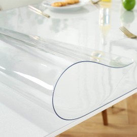 LovePads 1.5mm Thick 60 x 72 Inch Clear Table Cover Protector, Plastic Table Protector for Dining Room Table, Clear Tablecloth Protector, Table Pads for Dining Room Table, Dining Table Cover