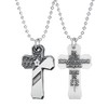 Shields of Strength Antique Finish Flag Cross Necklace - Proverbs
