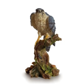 5.25 Inch Peregrine Falcon on Branch Decorative Figurine, Gray and Tan
