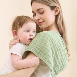 Muslin Burp Cloths Sets Newborn Baby Boy Essentials Must Haves 100% Cotton 10 Pack 22" X 10",6-Layer Baby Bibs & Burp Cloths for Baby Drool and Messes - Soft, Safe & Gentle for Boys & Girls Multi