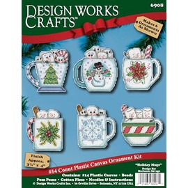 Design Works Crafts Inc. Juego de 6 adornos de punto de cruz, diseño de manualidades