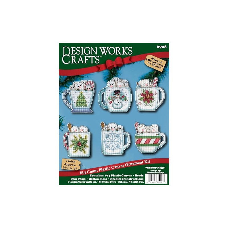 Design Works Crafts Inc. Juego de 6 adornos de punto