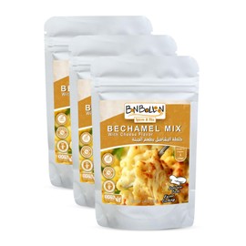 Bechamel Mix With Cheese Powder Flavor Cheesy Béchamel Spice Easy Quick Fast Arabian Besciamella Ready Arab Bechamel Arabic No Gmo Kosher Halal (3 Pack = 7.41 oz / 210 gm) خلطة البشاميل بالجبنة حلال
