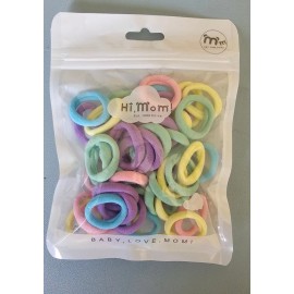 Hi, Mom! 50 Pcs Baby Hair Ties, Cotton Toddler Hair Ties for Girls and Kids, Multicol