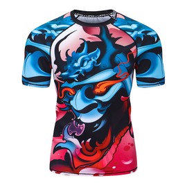 LAFROI CLY08D Men's Short-Sleeved Compression Shirt UPF 50+ Rash Guard, Vengeance