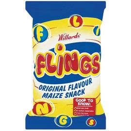Willards Flings Maize Snack- Imported from South Africa, 150gm (5.29oz)