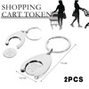 Pack of 2 Shopping Trolley Tokens, Metal Shopping Trolley Token,