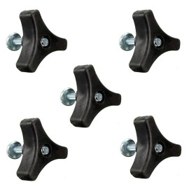 Unbranded 5Pcs Triangle Handle Knob Nut Screw Bolt Black Durable Plastic Easy Use