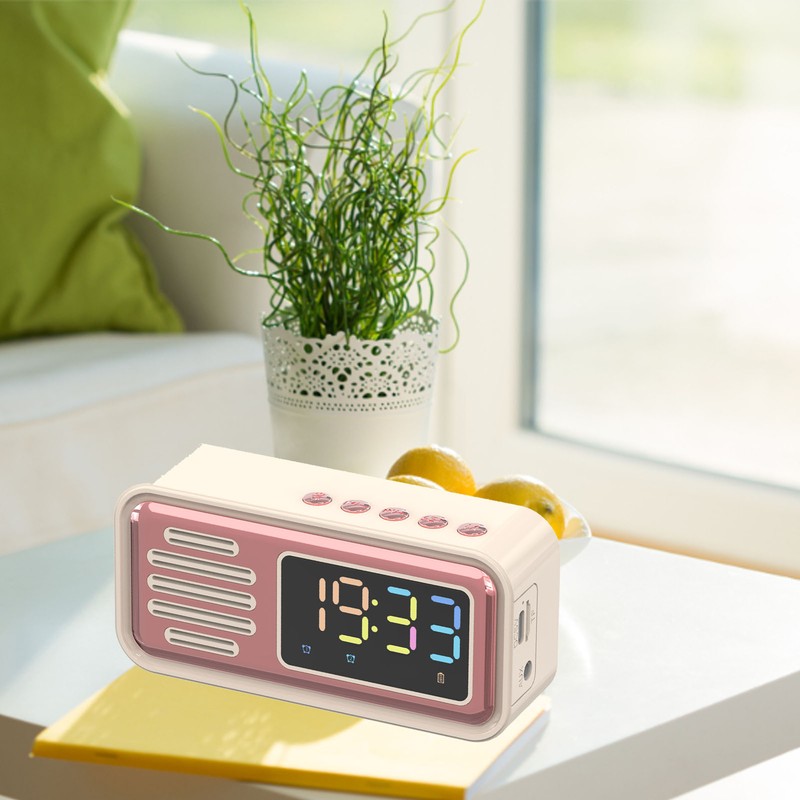 Bluetooth Speaker Portable Innovative Retro Tabletop Alarm Wireless Speaker with