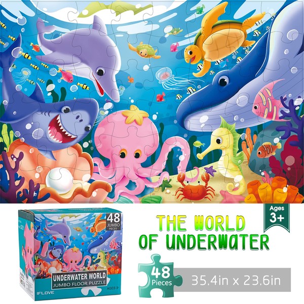 Jumbo Floor Puzzle for Kids Underwater Jigsaw Large Puzzles 48