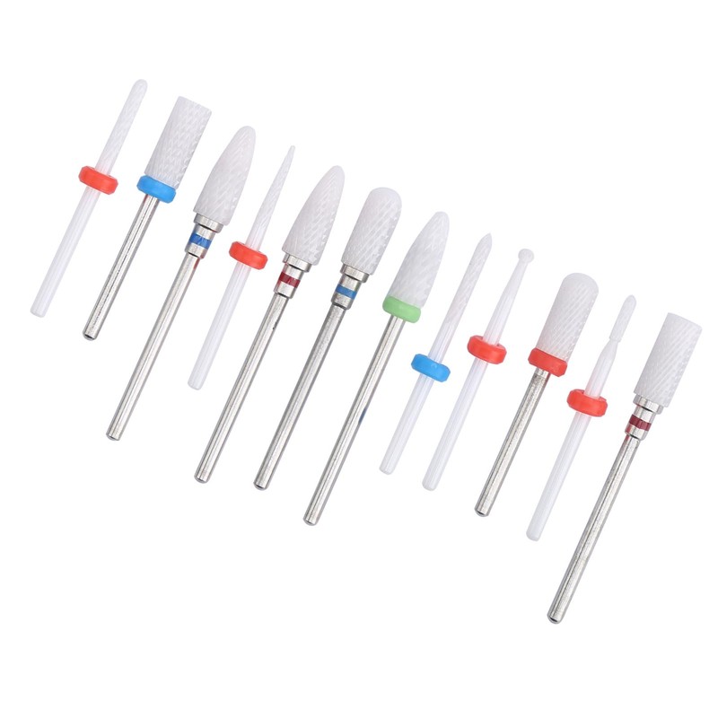 12pcs Ceramic Milling Cutter Drill Bit Electric Grinding Machine Kit