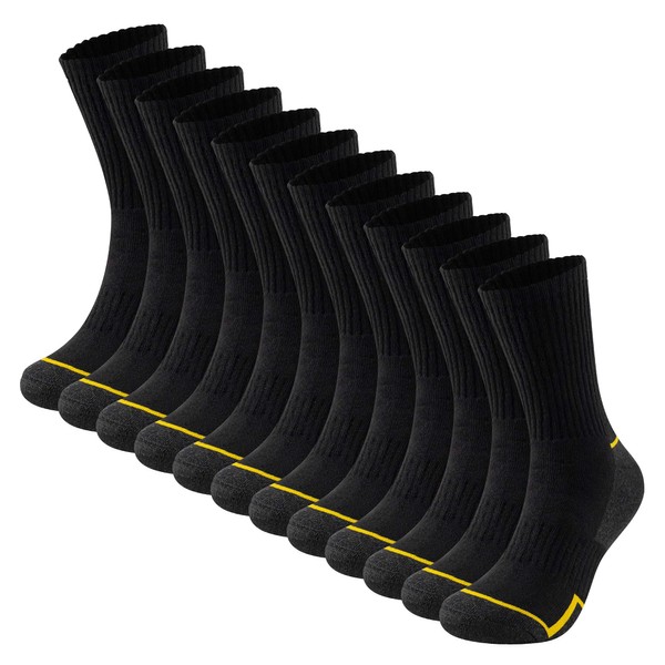 The Essentials Wardrobe Mens 12 Pack Work Socks - Black
