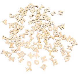English Wooden Slices A-Z Alphabet 100pcs Wood Pieces Solid Color DIY Parts Craft Materials Ornaments