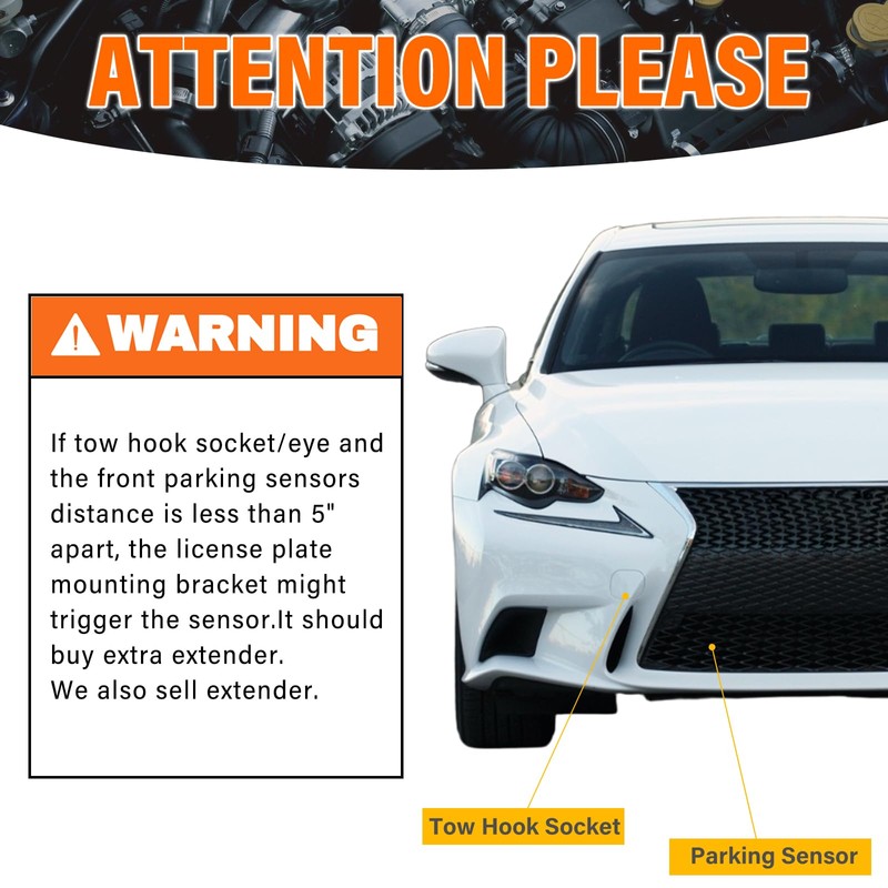 Front License Plate Holder No-Drill License Plate Bracket Mount Anti-Theft