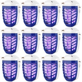 Qualirey 12 Pack Bug Zapper Indoor Plug in, Electric Zapper, Electronic Mosquitoes Killer, UV Bug Light Trap Indoor for Insects Bugs Gnats Moths, Fly Zapper for Living Room Home Office