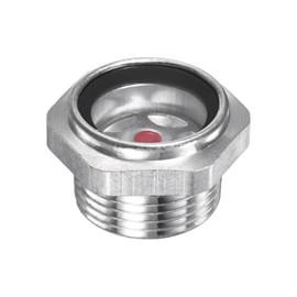 M METERXITY Air Compressor Oil Sight Glass, 3/4" NPT Toughened Glass No Leak Hex Oil Liquid Level Gauge Fittings W O-Ring for Air Compressor/Pump/Tank Sight Plug Window