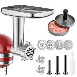 Metal Food Grinder Attachment for KitchenAid Stand Mixers HOZODO Meat Grinder, Sausage Stuffer, Great Attachment for KitchenAid Mixers, Including 3 Sausage Stuffer Accessory, Kitchen aid Meat Grinder