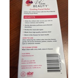 Plum Beauty Cooling Facial Roller Plum Beauty For Most Skin Types Color White New