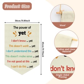 Inspirational Classroom Decor Hanging Pennant Flag Banner Motivational Therapy Office Mental Health Decor for Nursery Bedroom Kids Boys Girls Room Christmas Birthday Gift Cotton Linen