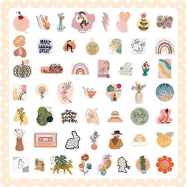 REEKNOKOL 100Pcs Stickers,Aesthetic Sticker, Cute Sticker Packs, Waterproof Vinyl Stickers for Water Bottles, Scrapbooking, Notebook, Laptop（Boho 2）