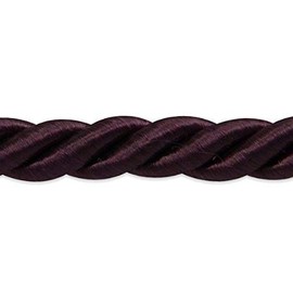 Trims by the Yard Savannah 3/8" Twisted Cord Versatile Trim for DIY Crafts Picture Frames Home Decor and Fashion Items, 5-Yard Cut, Eggplant