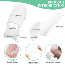 Waymaytecy 6PCS Bunion Cushion Protector,Gel Toe Separator Reusable,Toe Straightener for Big Toe,Bunion Pads Soft,Toe Separator to Relax,Hallux Valgus,Relieve Foot Pain from Pressure,Friction,Unisex