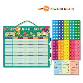 Magnetic Reward Behavior Chore Chart for Kids Magnetic Broad Calendar with Dry Erase Markers and Behaviors