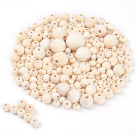 packra Wooden Beads for Threading, Natural, Wooden Balls with Hole for Crafts, DIY Macrame, Round for Jewellery Accessories (6 mm, 8 mm, 10 mm, 12 mm, 14 mm, 16 mm, 18 mm, 20 mm, 24 mm) Pack of 832