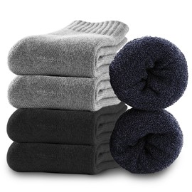 MUNSKT 6 Pairs Thermal Socks for Men,Soft and Warm Wool Socks in Winter,Cozy Socks in Winter,Thick Warm Winter Socks for Men