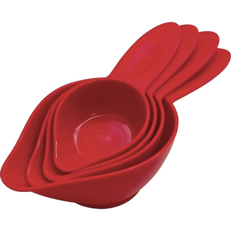 MAUJOY Braille Kitchen Measuring Cups (4-Piece) - Dual-Use for Braille
