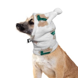 HDKUW Quiet Ears for Dogs Hat, Dog Ear Muffs Noise Protection, Plush Puppy Cap Warm Dog Ears Cover, Winter Hat Doggie Head Wrap for Small Medium Large Dogs White Bear S