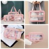5PCS Clear Toiletry Bag, Wash Bag, Clear PU Makeup Bag,