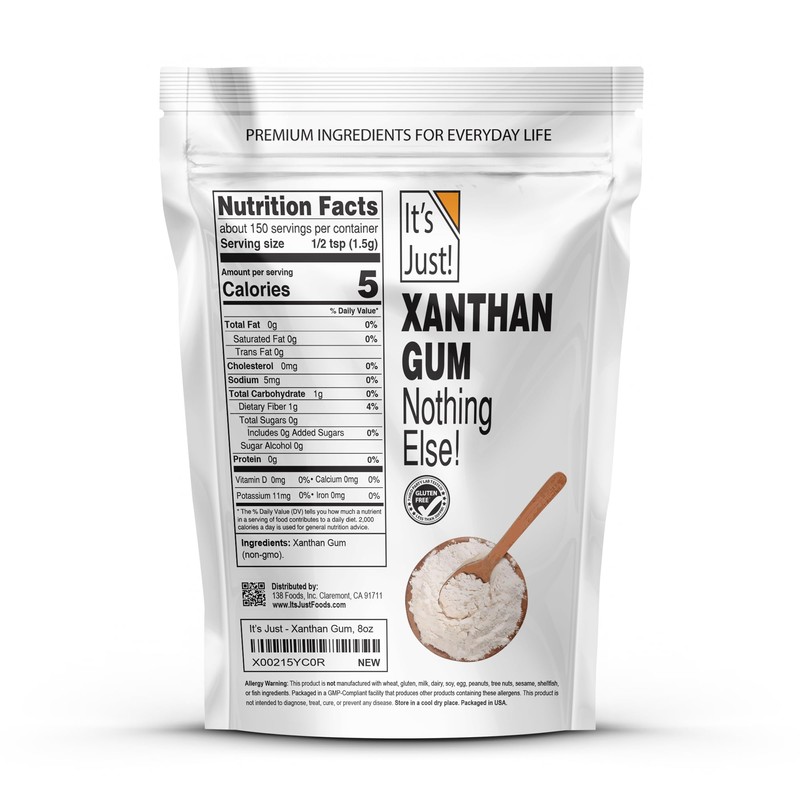 It's Just - Xanthan Gum, 8oz, Batch Tested Gluten Free,