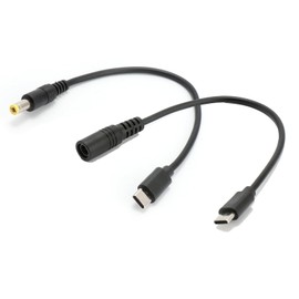 DIANN 2pcs DC 5.5mm x 2.5mm to USB C Power Cord 5V 5A Power Charging Cord Extension Cable for LED Desk Lamp, Small Fan Etc Other USB Type C Equipment 15cm (1+1 DC 5525 to Type C)