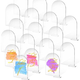 Sertay Pack of 30 Acrylic Table Number Holders, DIY Table Number Holders, DIY Acrylic Table Signs, Transparent Sheet Acrylic Sign, Acrylic Glass Wedding, Suitable for Gatherings, Weddings, Family
