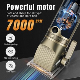 Bomxin Hair Clippers for Men Professional, T-Blade Barber Clippers and Trimmer Set, 4 in 1 Mens Cordless Hair Clipper for Barber Kit, Foil Thaver and Nose Trimmer for Men with LCD Display