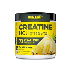 CON-CRET CON-CRET Creatine HCl Powder | Muscle, Cognitive, Cellular Energy Support | No Bloating or Cramps | USA Made & NSF Certified | Pineapple (64 Serving)