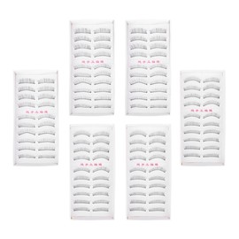 FOMIYES 60 Pairs Natural Cotton Thread False Lashes Wispy Natural Lashes for Women