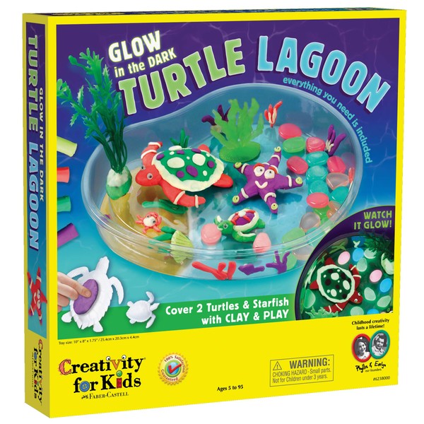 Creativity for Kids Create with Clay Turtle Lagoon – Marine Biology Crafts for Kids - Build a Sea Turtle Habitat with Clay, Multi (6238000)