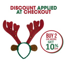 Dog Reindeer Antlers Headband Costume - Perfect Dog Christmas Outfit for Holiday Family Photo