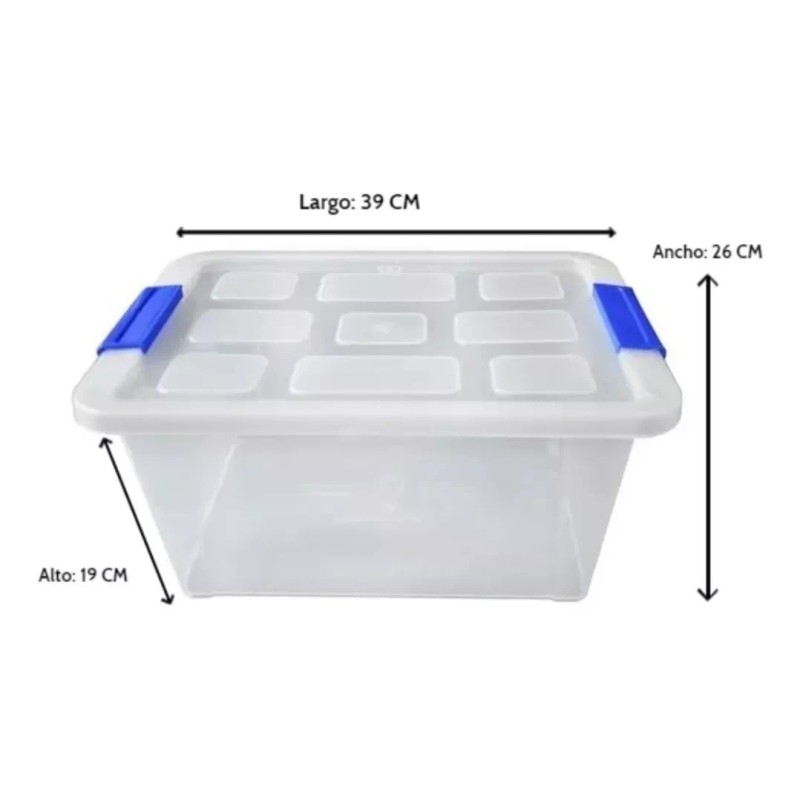 Alica Caja Organizadora De Plastico Transparente 12.5 L Con Tapa