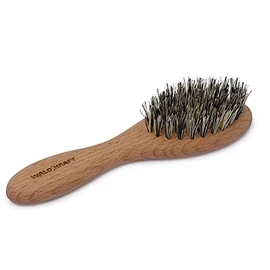 Travel Hair Brush and Travel Beard Brush Hair Care Comb Made of Beech Wood with Vegan Fibre Arenga Mix Bristles Made in Germany (Pack of 3)