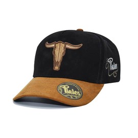 PIALES. Viejo Oeste, Gorra 5 Paneles Estilo Gamuza, Unisex para Adulto. (Negro)