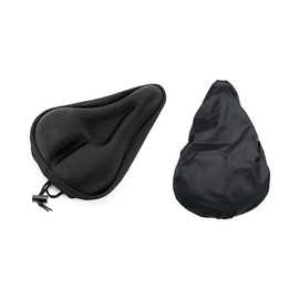 JZS Bike Seat Cushion, Gel Bike Seat Cover, Padded Bicycle Saddle Cover, Soft for Spin Indoor Outdoor Cycling Class Mountain Stationary Bikes (Black)