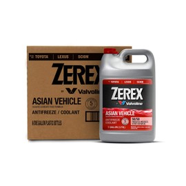 Zerex Asian Vehicle Red Silicate and Borate Free 50/50 Prediluted Ready-to-Use Antifreeze/Coolant 1 GA, Case of 6
