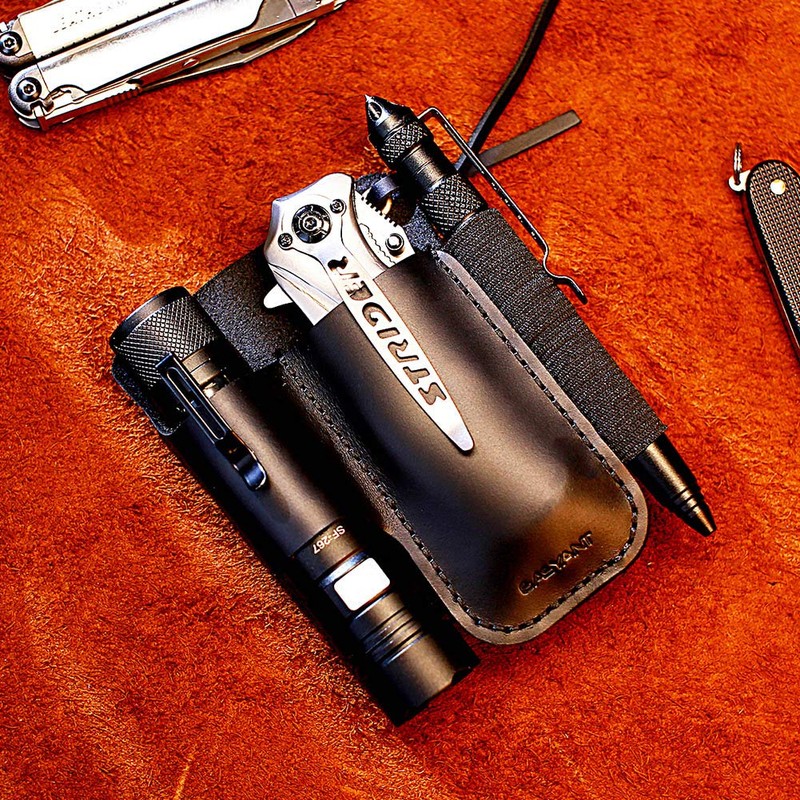 EASYANT Men Leather EDC Organizer Sheath Handmade Tactical Tool Pouch